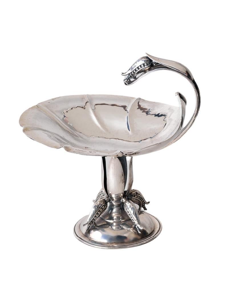 Pair of Carl Poul Peterson Sterling Silver Compotes In Good Condition For Sale In Westmount, Quebec