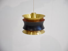 Pair of Carl Thore for Granhaga Brass Ceiling Lamps