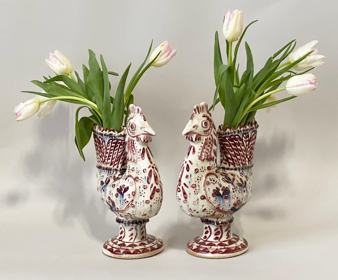 Paar Vasen mit Hahn von Carl Walters für Stonelain im Angebot 7