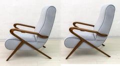 Pair of Carlo de Carli Mid-Century Modern Italian Velvet Armchairs, 1960s