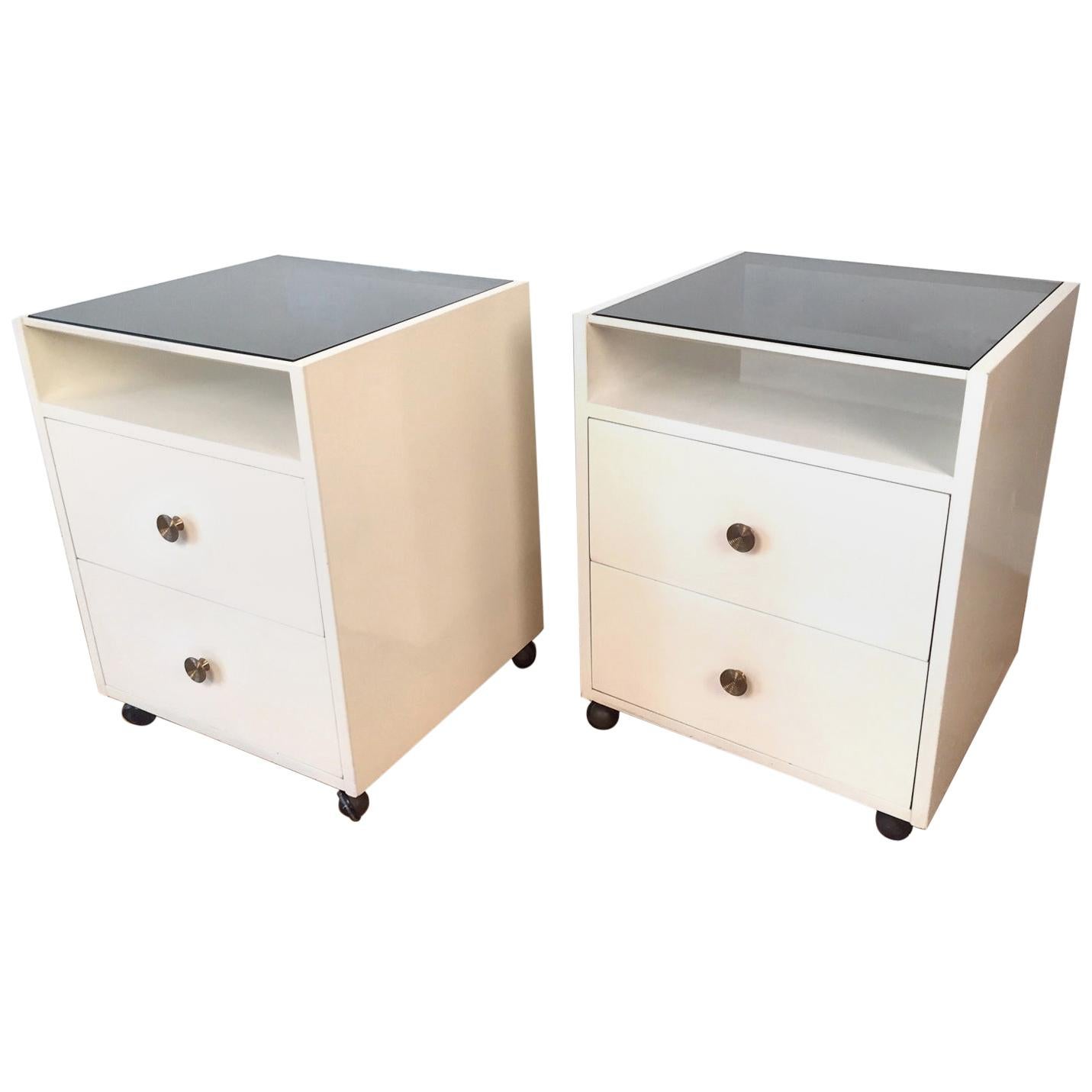 Pair of Carlo de Carli White-Lacquered Nightstands for Sormani, 1960