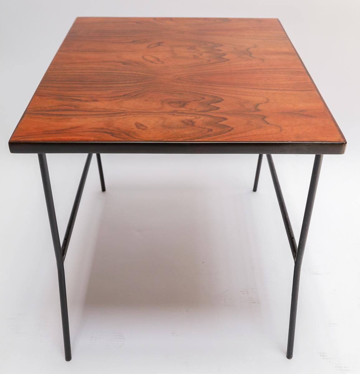 Pair of Carlo Hauner 1960s Mid-Century Jacaranda & Metal Side Tables For Sale 2