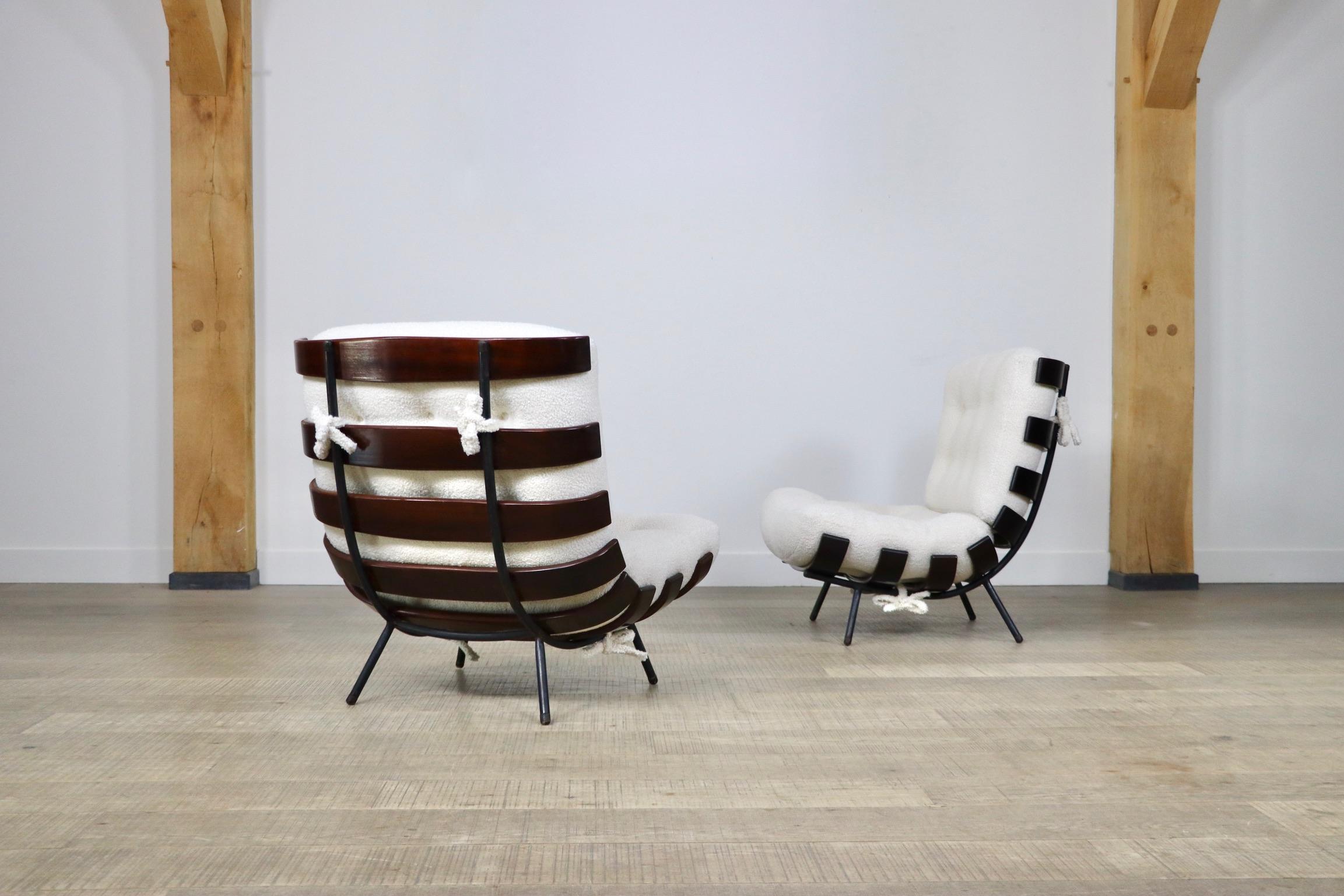 Steel Pair of Carlo Hauner and Martin Eisler Costela Chairs, Brazil, 1950s