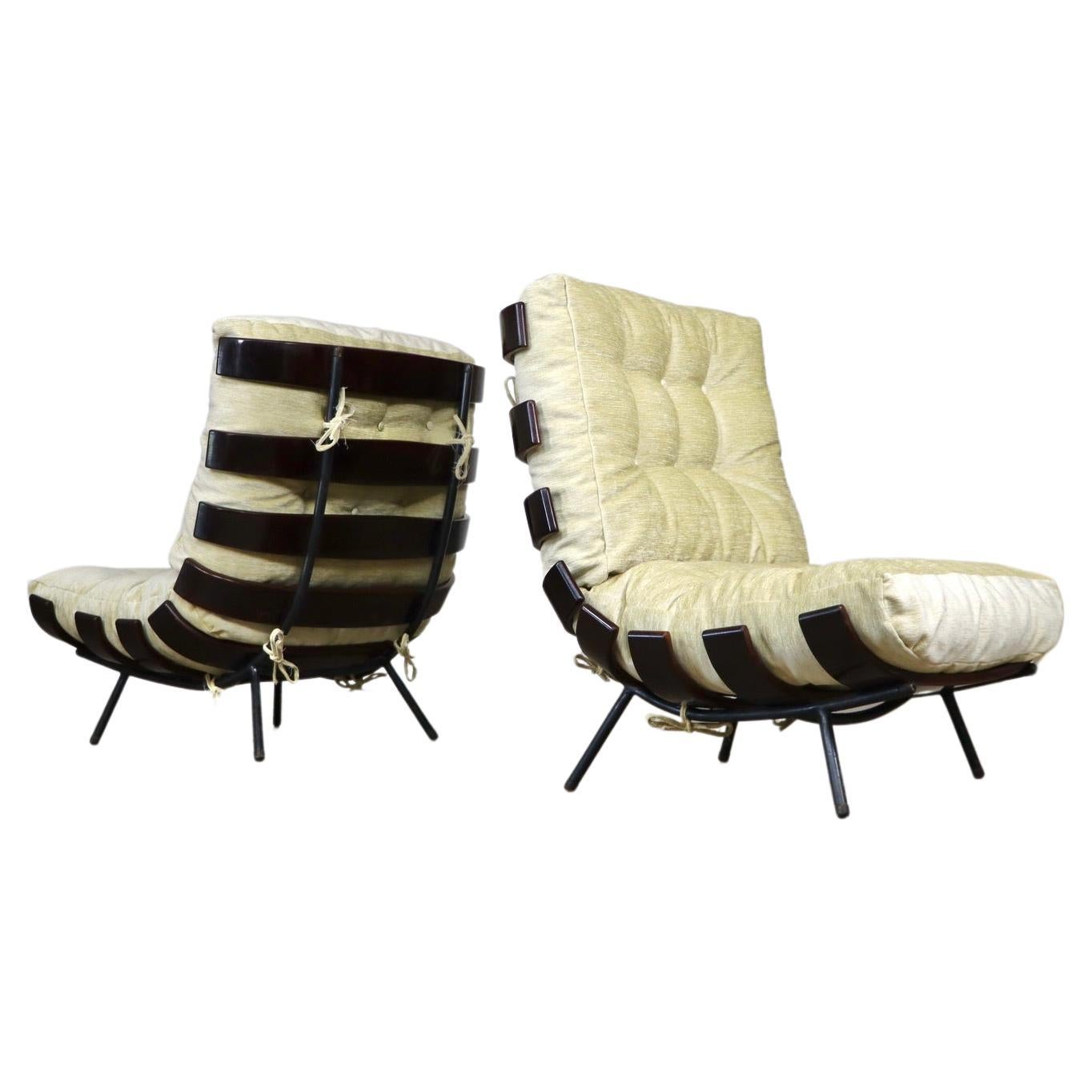 Pair of Carlo Hauner and Martin Eisler Costela Chairs, Brazil, 1950s