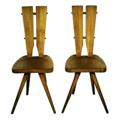 Pair of Side Chairs in the Manner of the Carlo Mollino Casa del Sole Chairs