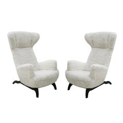 Pair of Carlo Mollino Chairs Mod. Ardea 882 Edited by Zanotta