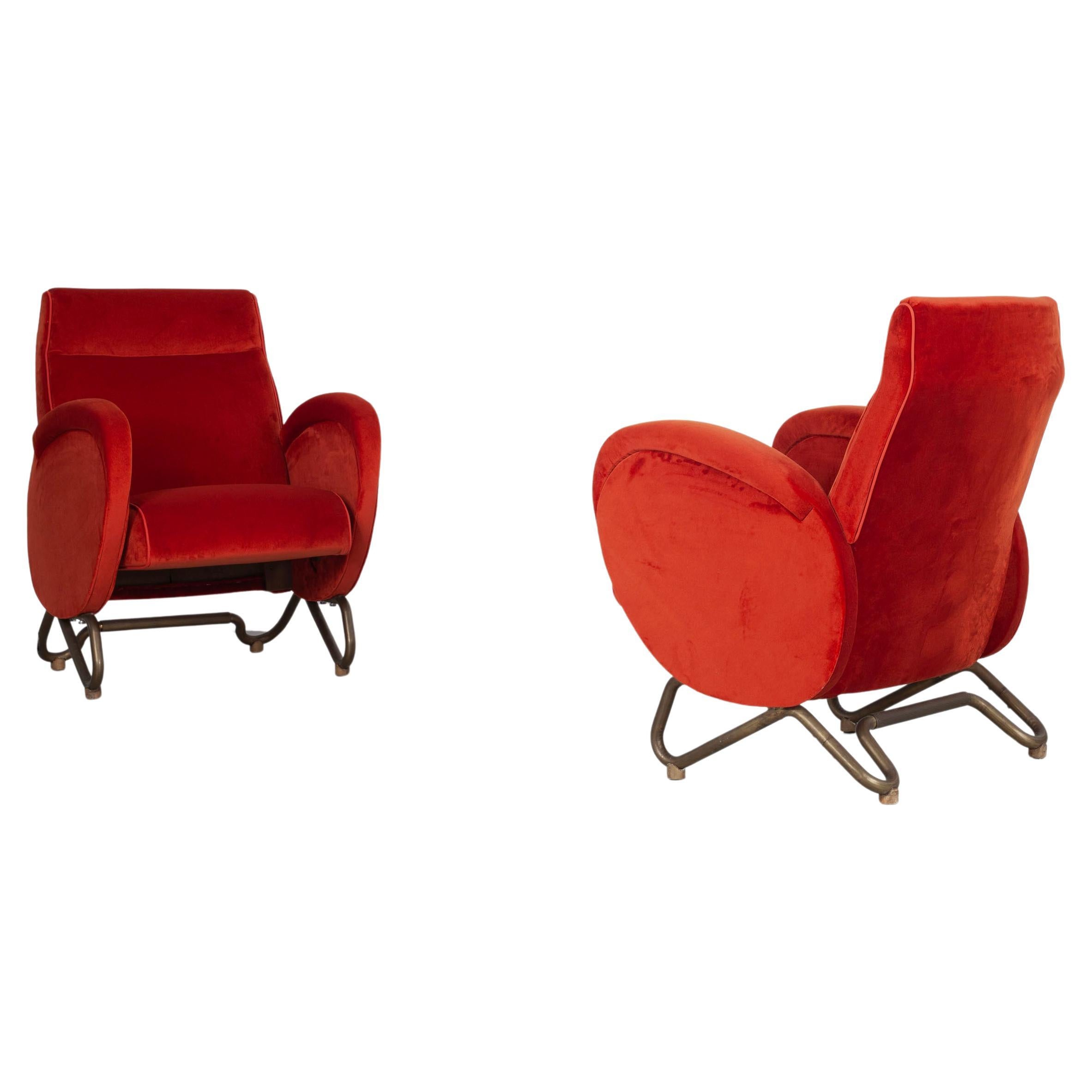 Pair of Carlo Mollino Cinema Chairs from the RAI Auditorium, Turin, 1951
