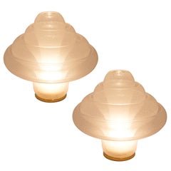 Pair of Carlo Nason for Mazzega "Lotus" Lamps, circa 1970s