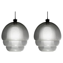 PAIRE de lampes à suspension en verre de Murano Carlo Nason LS 134 Medusa Pulegoso pour Murano