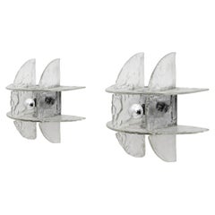 Coppia di lampade in vetro di Murano di Carlo Nason per Mazzega Murano - anni 
70