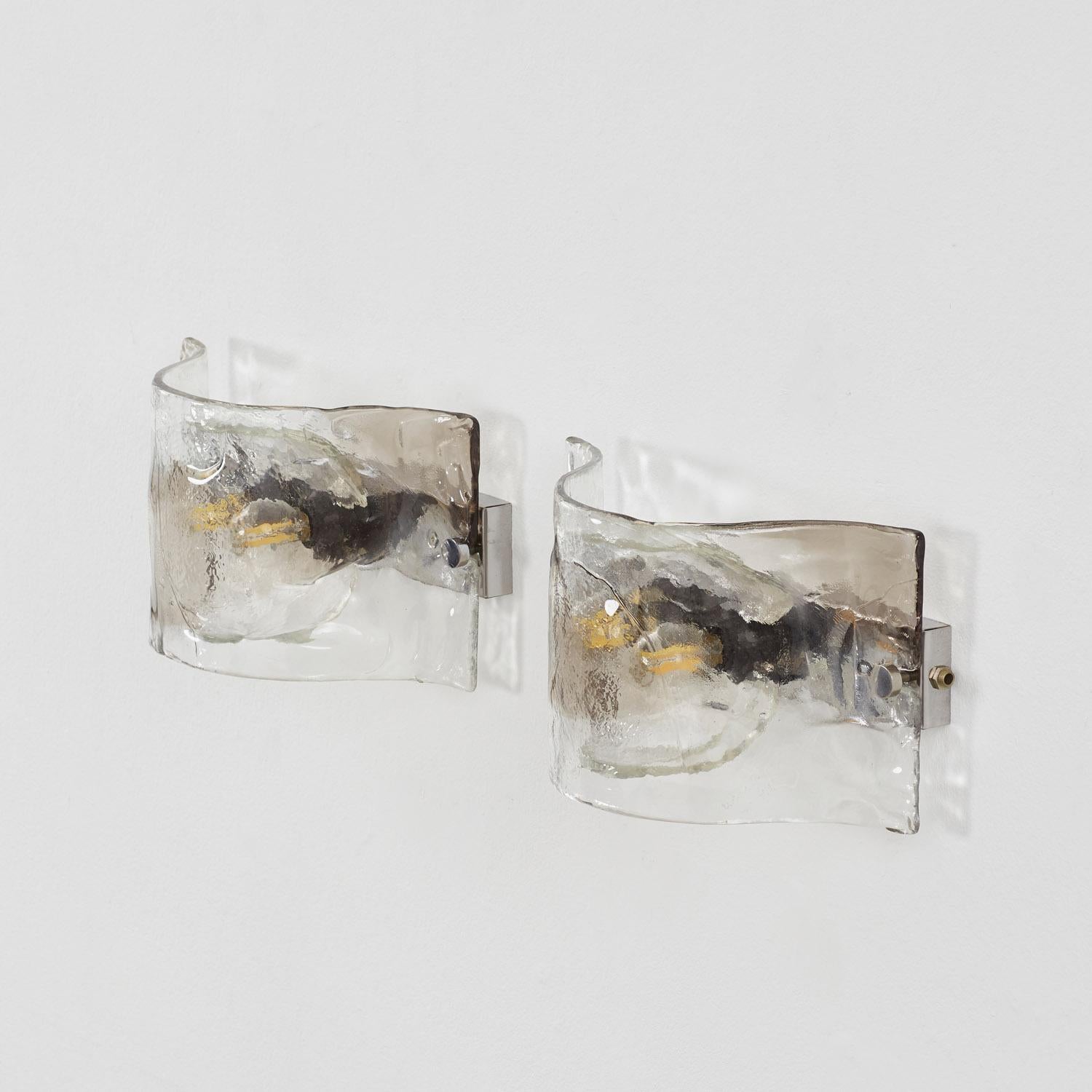 Pareja de apliques de cristal de Murano Carlo Nason - Italia, años 60 en venta 3