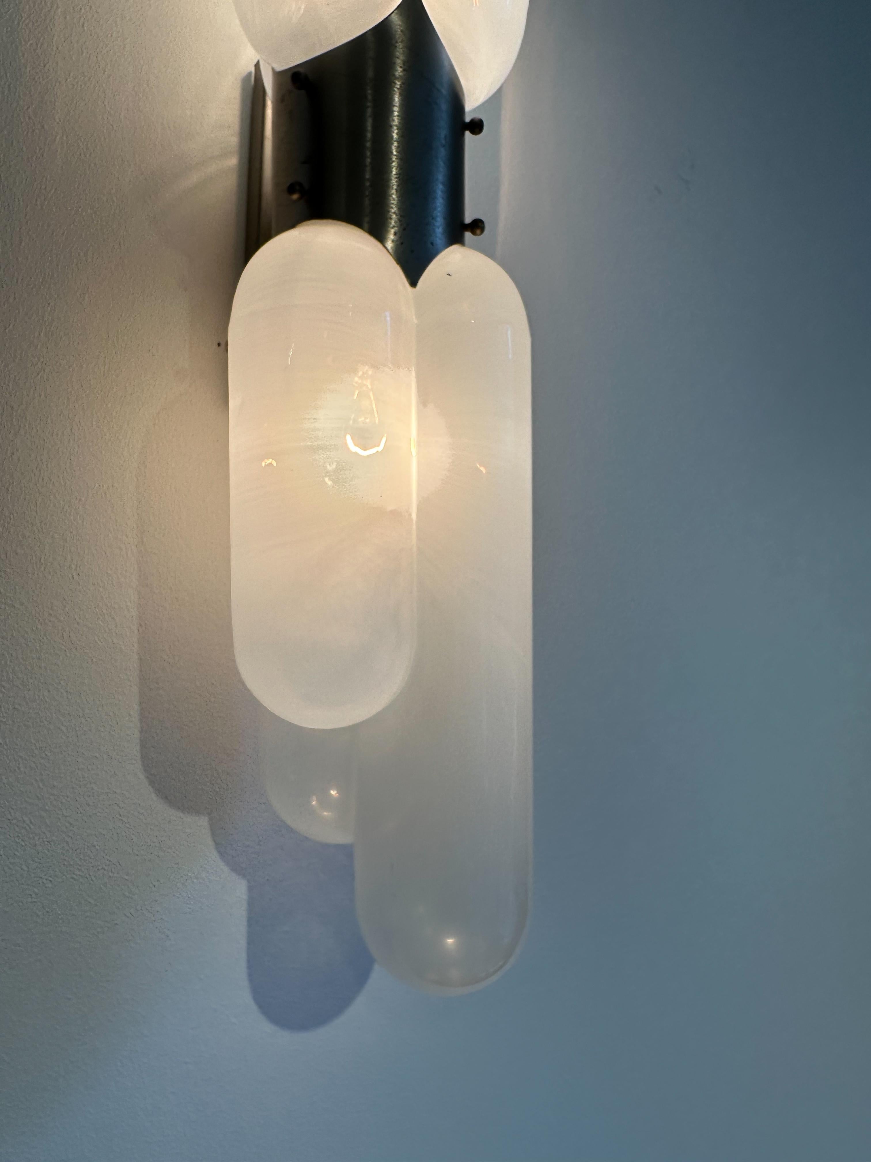 Pair of Carlo Nason ‘Torpedo’ wall lights, 1960s For Sale 5