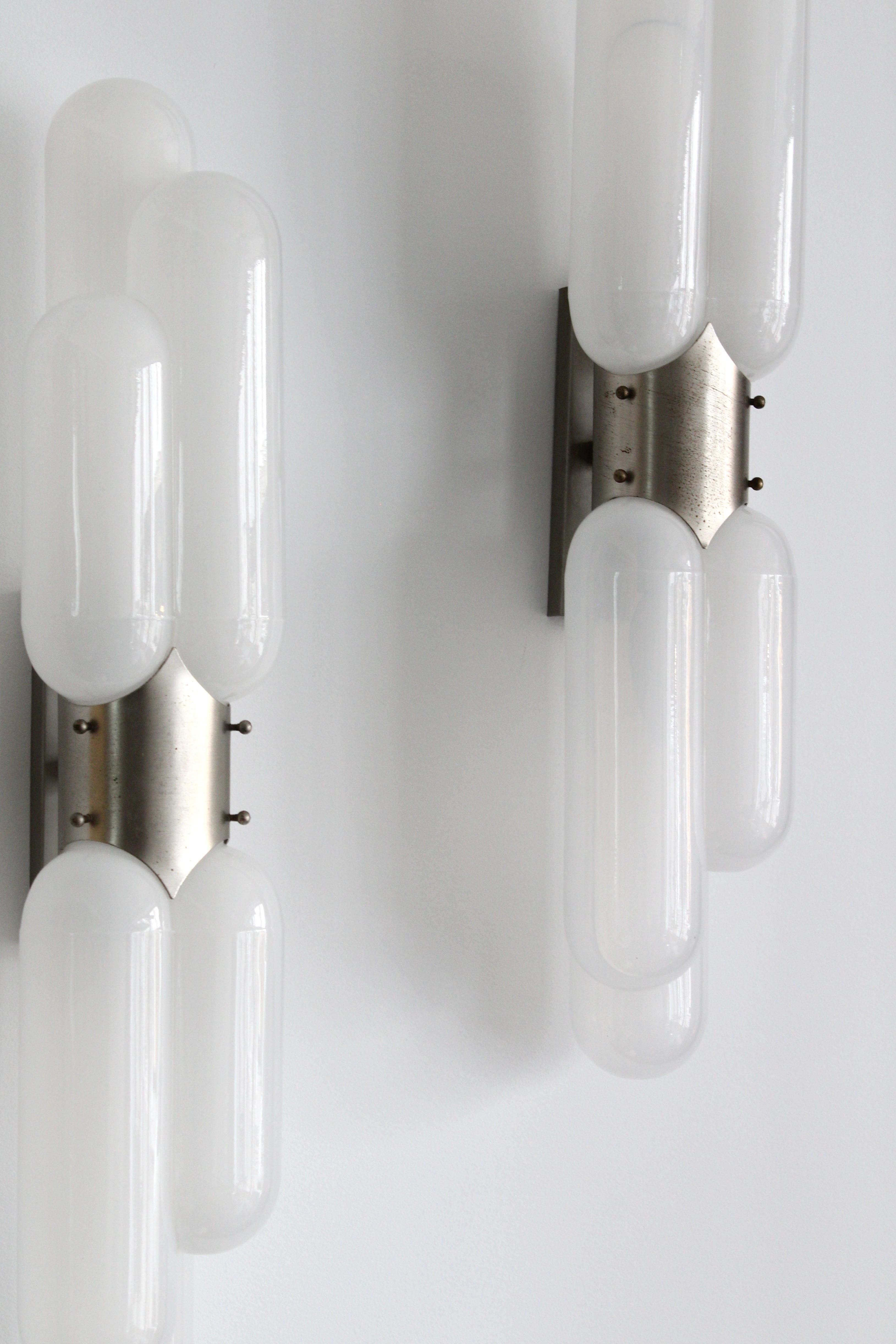 Pair of Carlo Nason ‘Torpedo’ wall lights, 1960s For Sale 2