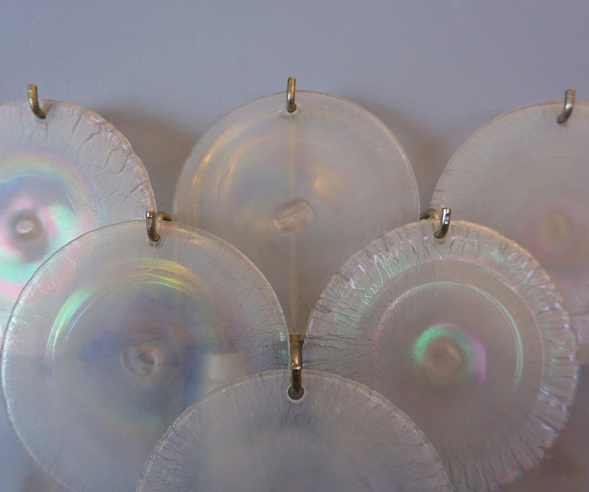 Pair of Carlo Nason Wall Lamps with Murano Glass Discs 1960s '2 Pairs Available' In Good Condition In Brussels, BE