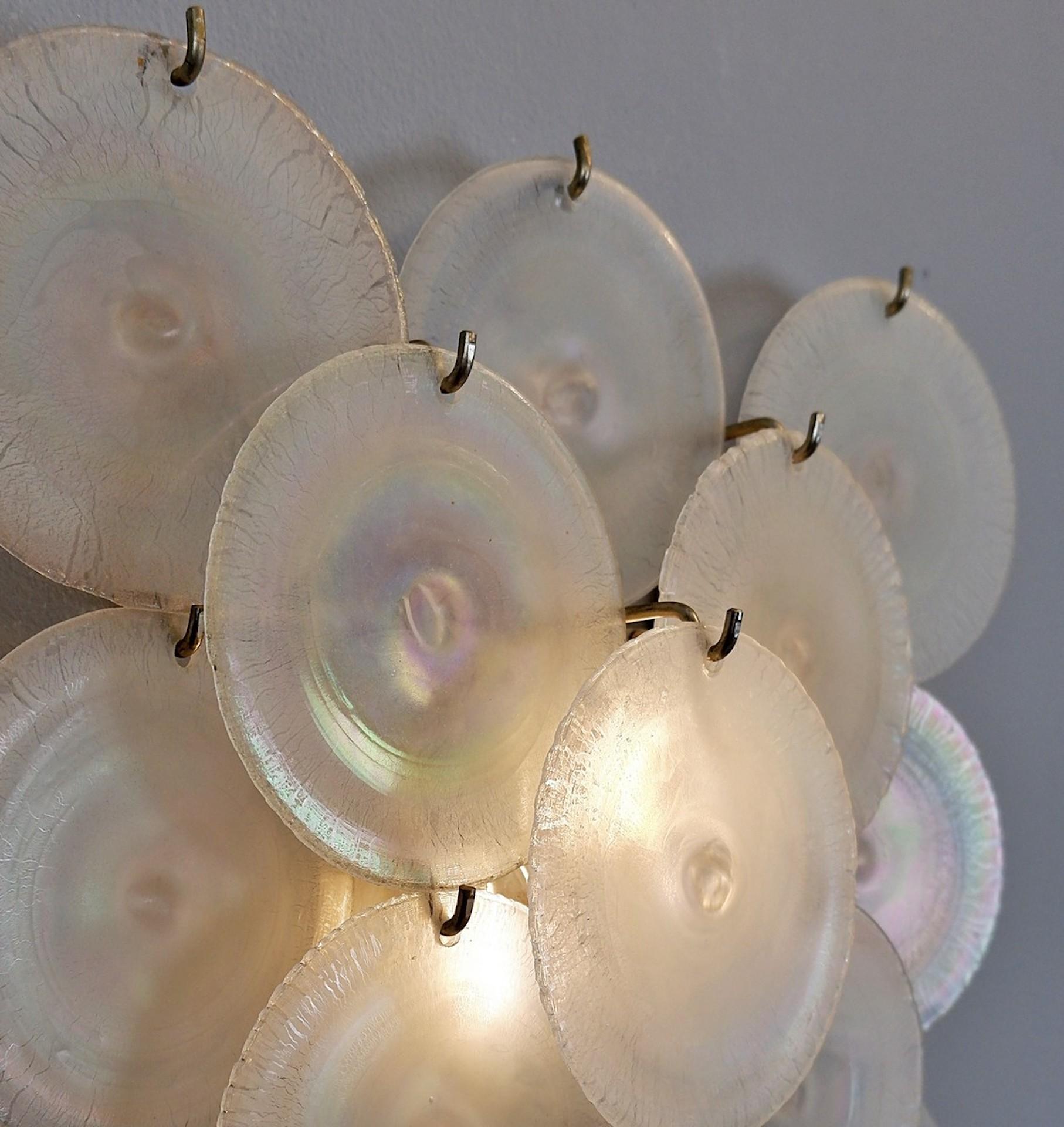 Pair of Carlo Nason Wall Lamps with Murano Glass Discs 1960s '2 Pairs Available' 1