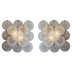 Pair of Carlo Nason Wall Lamps with Murano Glass Discs 1960s '2 Pairs Available'