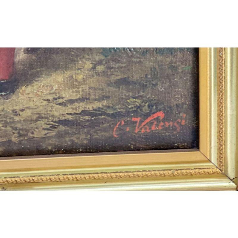 Pair of Carlo Valensi Oil on Canvas Paintings of Beauties Italian, 19th Century For Sale 2