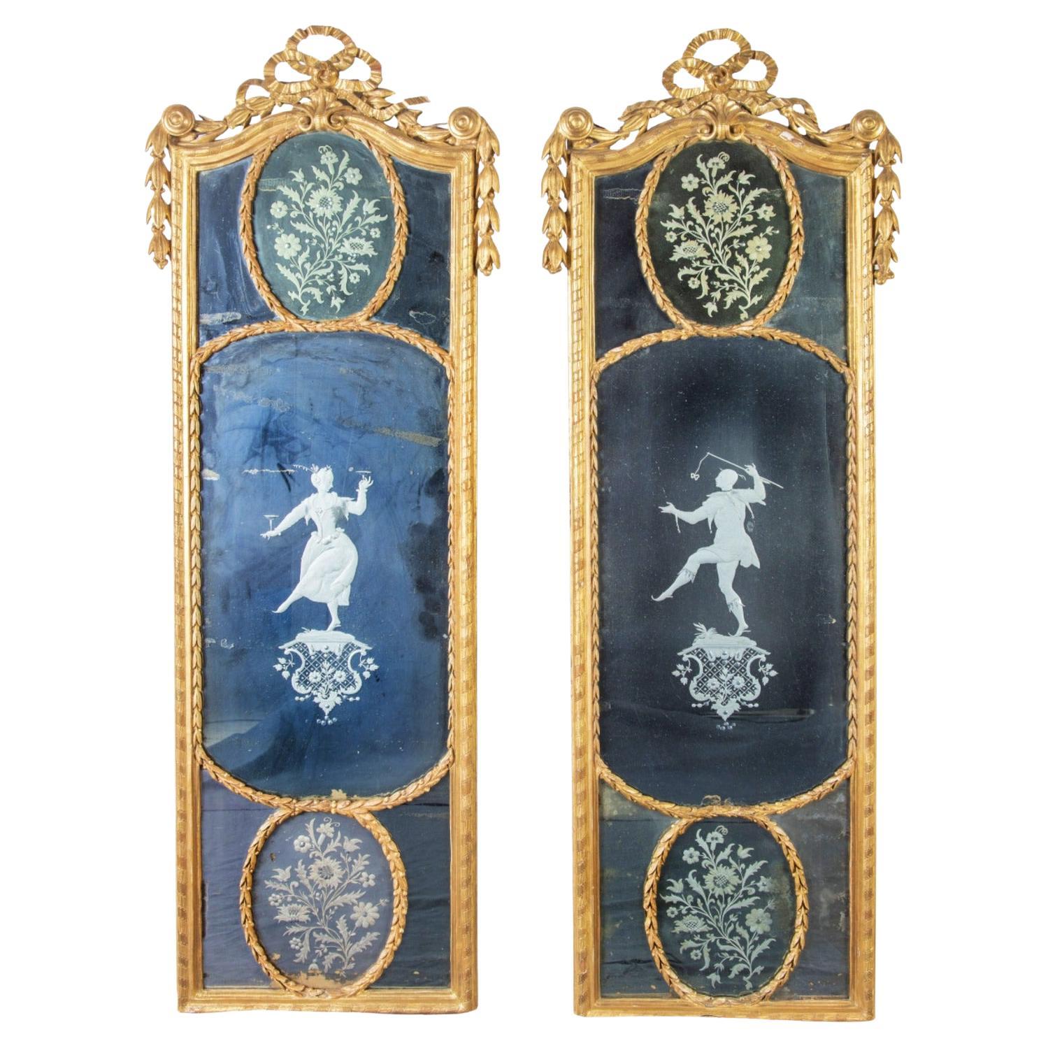 Pair of Carlos IV Style Mirrors Spain 19th Century