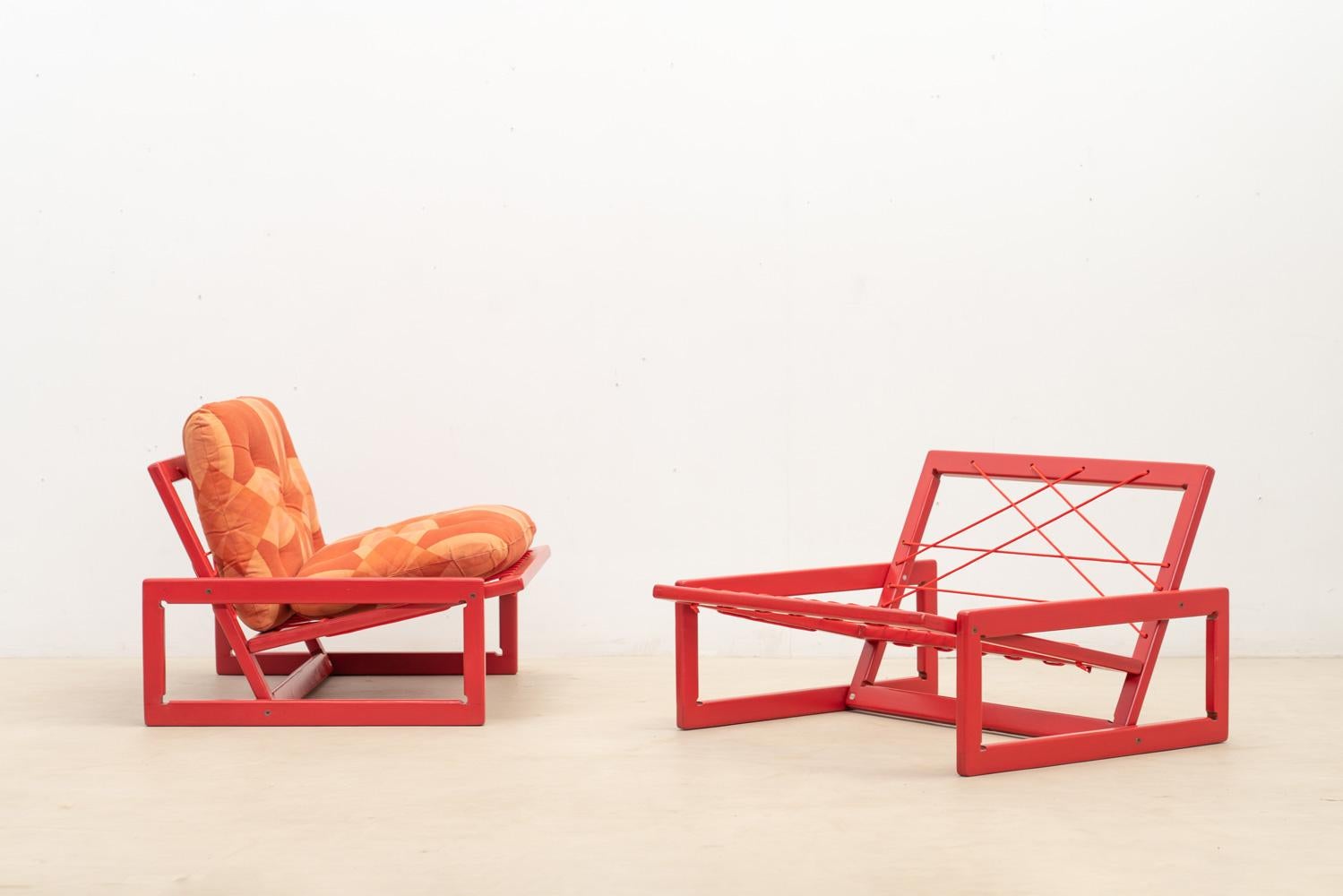 Mid-Century Modern Pair of Carlotta Lounge Chair by Tobia & Afra Scarpa for Cassina, Italy For Sale
