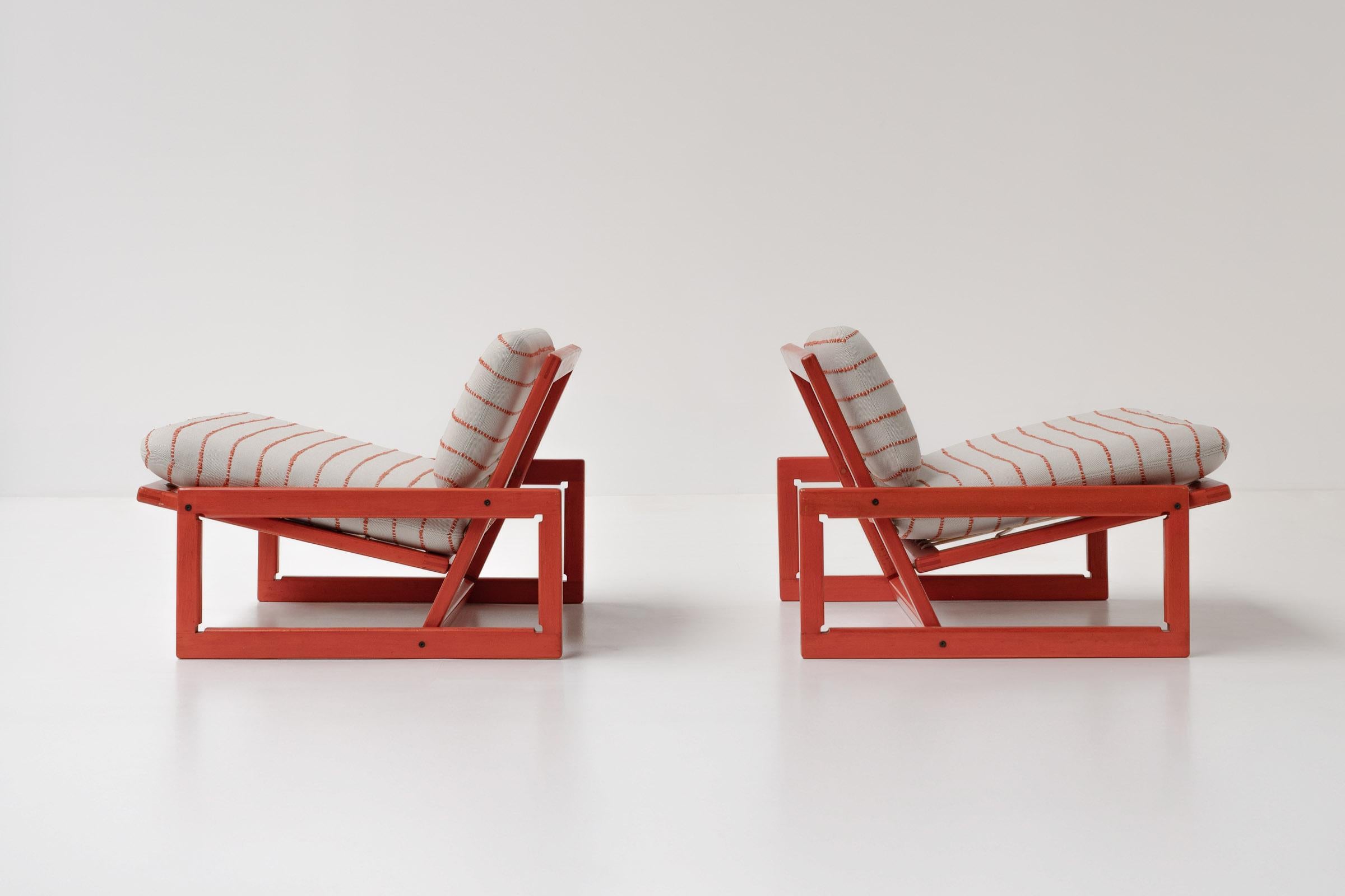 Ein Paar Carlotta-Loungesessel von Afra und Tobia Scarpa für Cassina (Mitte des 20. Jahrhunderts) im Angebot