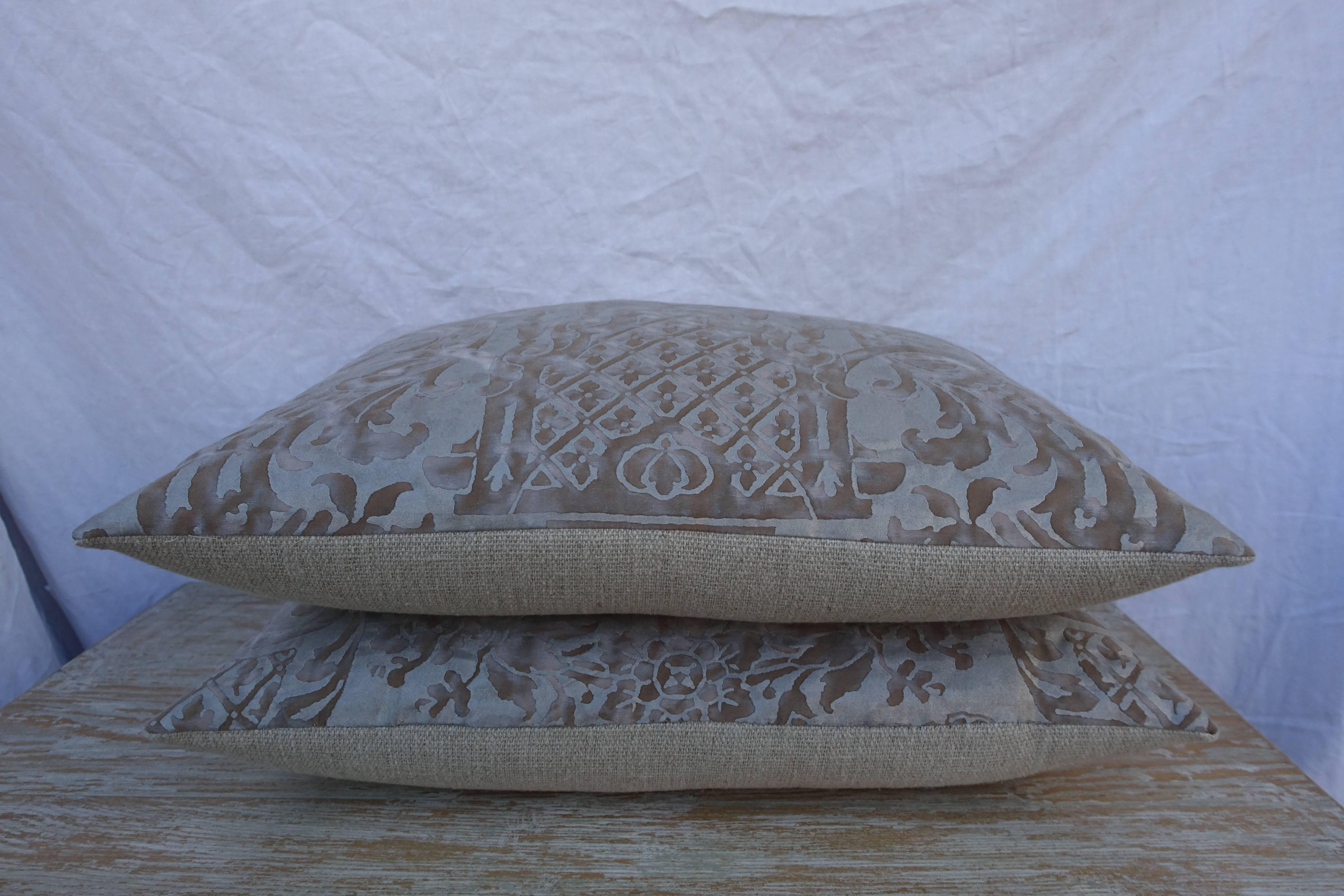 Italian Pair of Carnavalet Fortuny Patterned Pillows