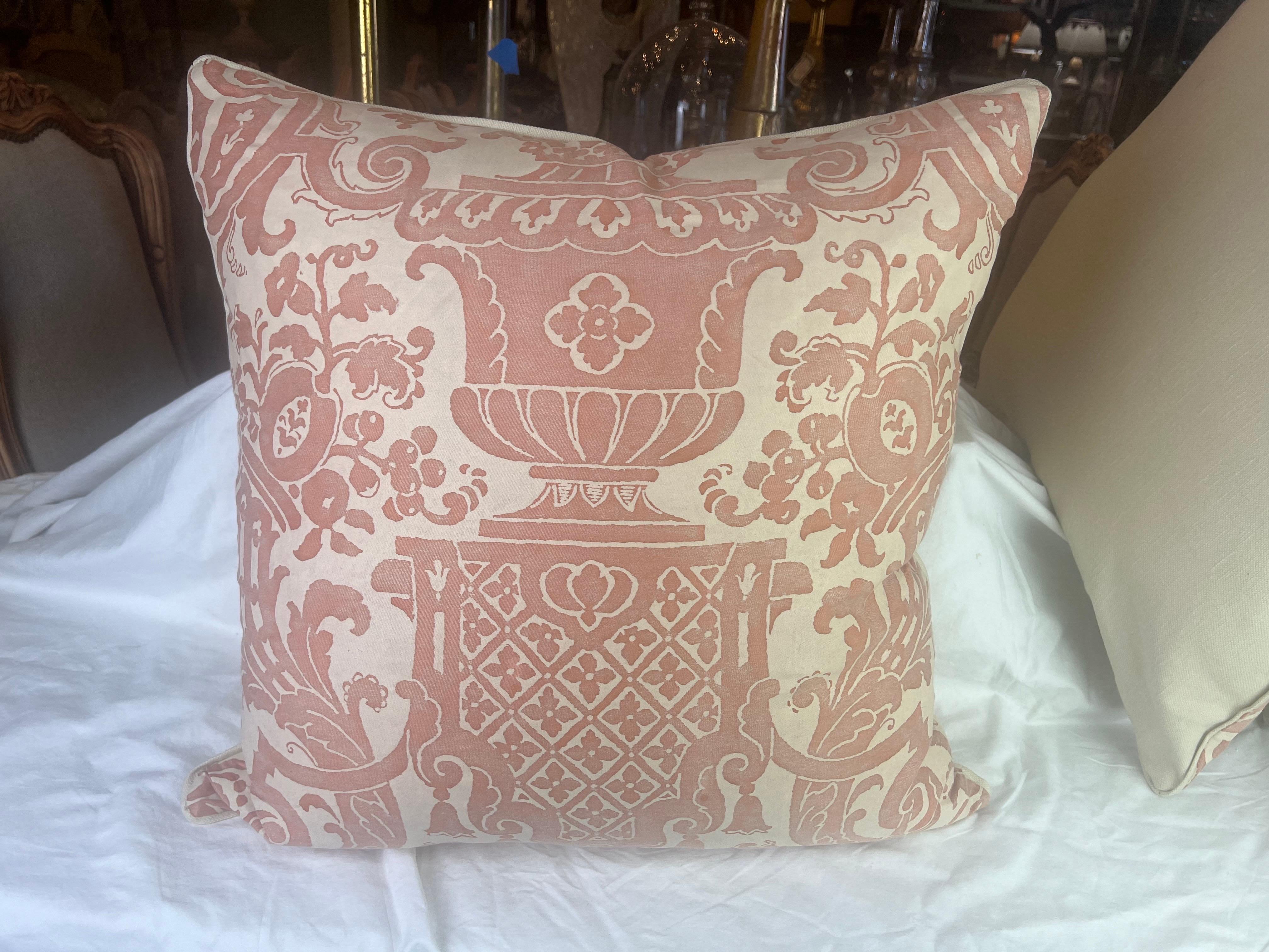 Rococo Pair of Carnavalet Patterned Fortuny Pillows For Sale