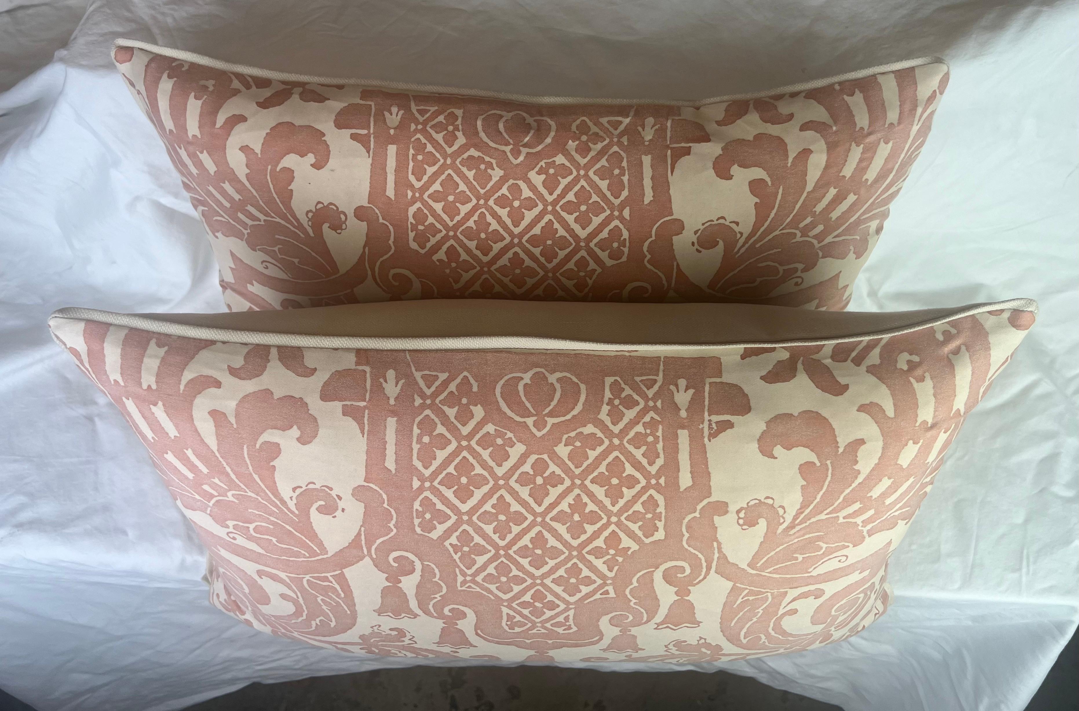 Italian Pair of Carnavalet Patterned Fortuny Pillows For Sale