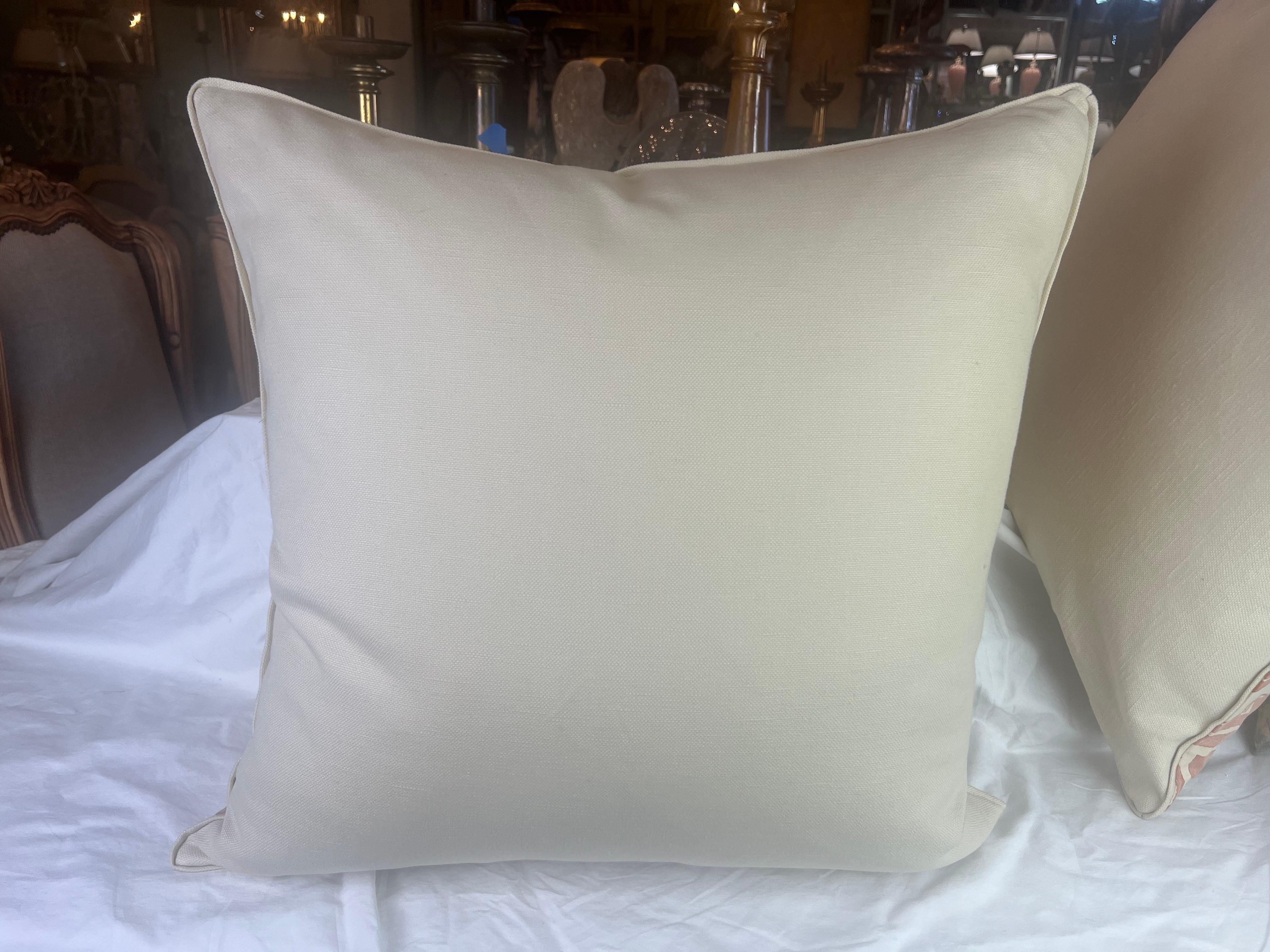 Pair of Carnavalet Patterned Fortuny Pillows For Sale 2
