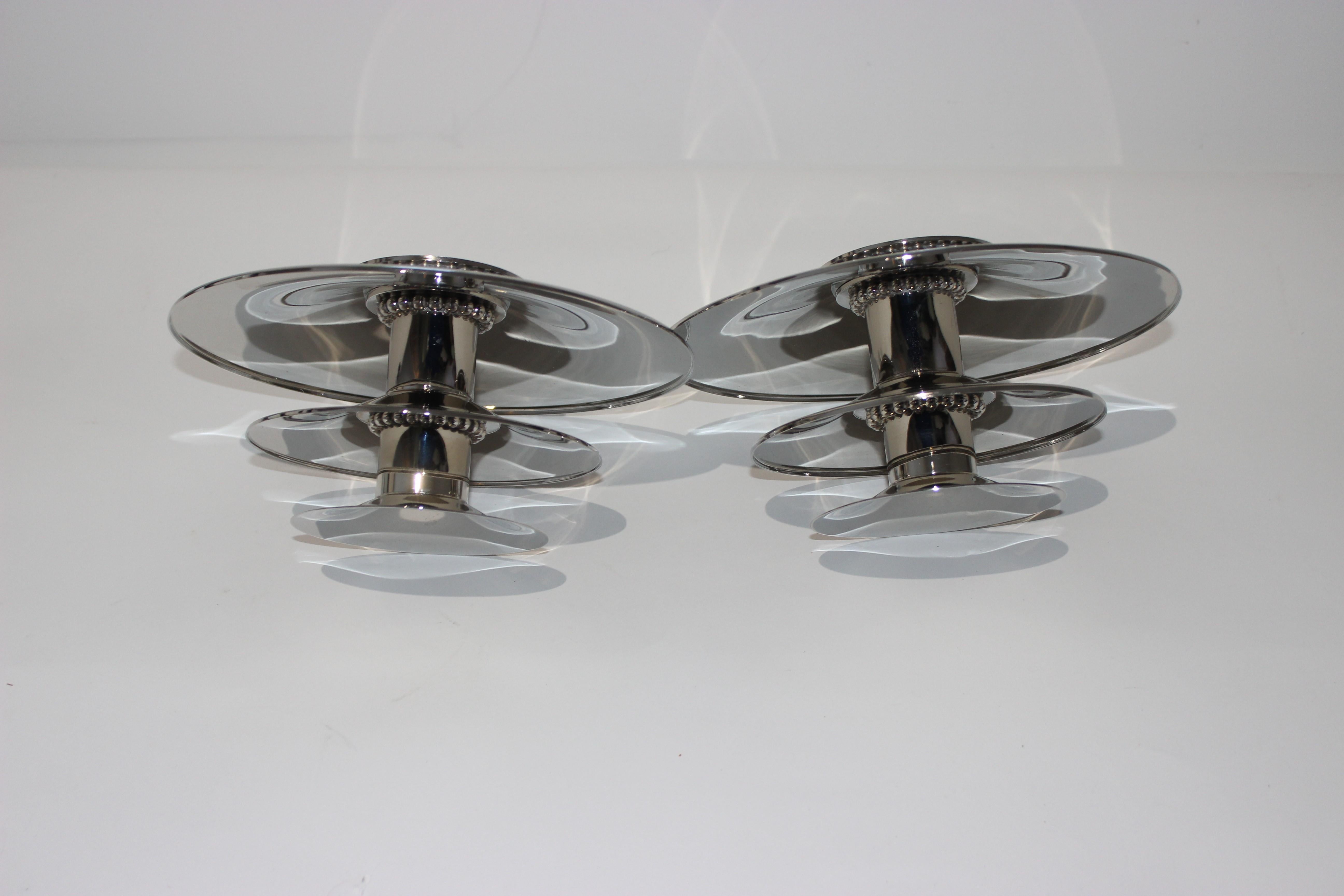 Pair of Carole Stuppell Art Deco Candleholders In Good Condition In West Palm Beach, FL