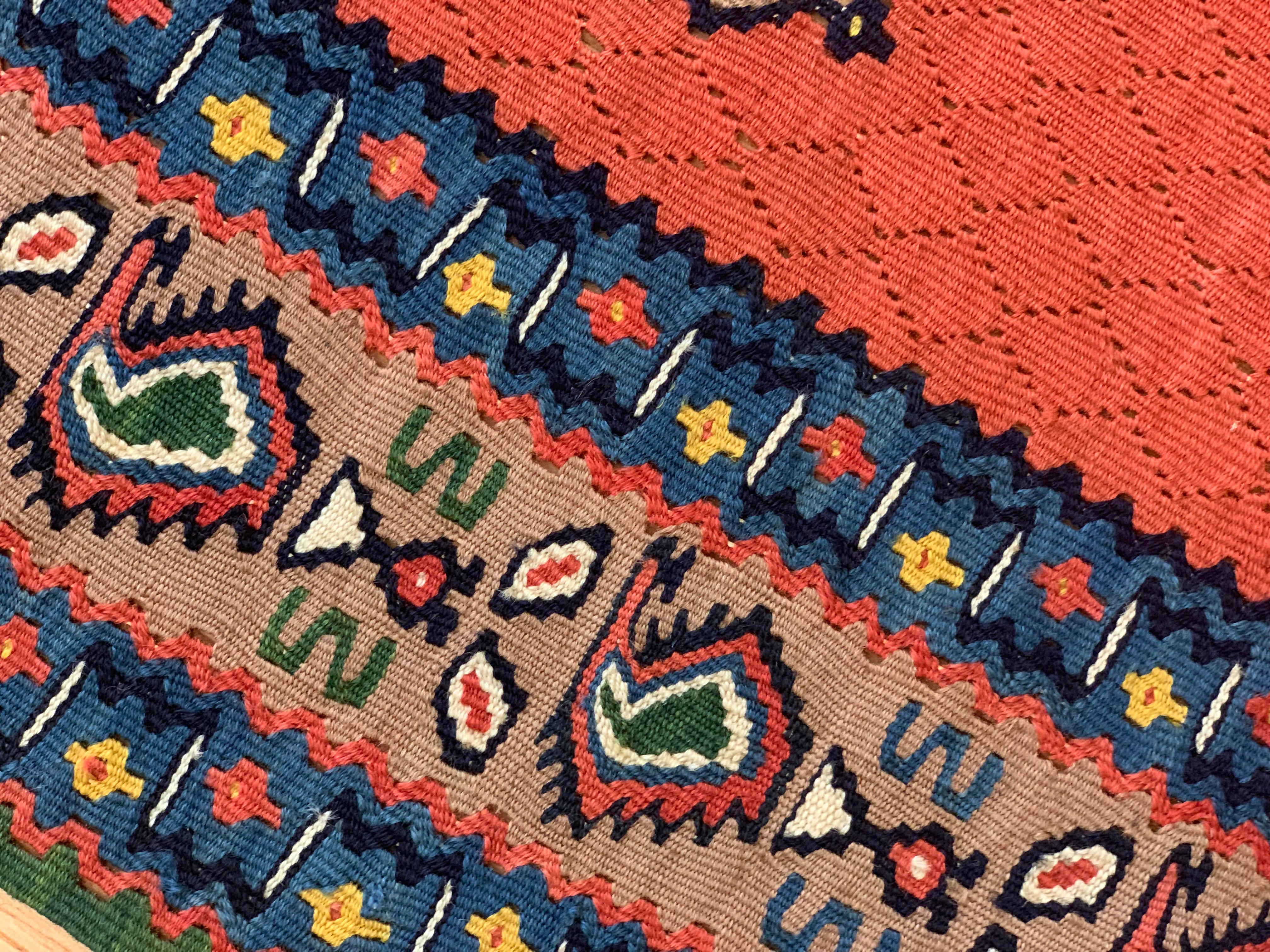 Pareja de alfombras Kilim Alfombras de lana y seda tejidas a mano de forma plana en Excelente estado para la venta en Wembley, GB