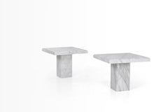 Pair of Carrara Marble End Tables
