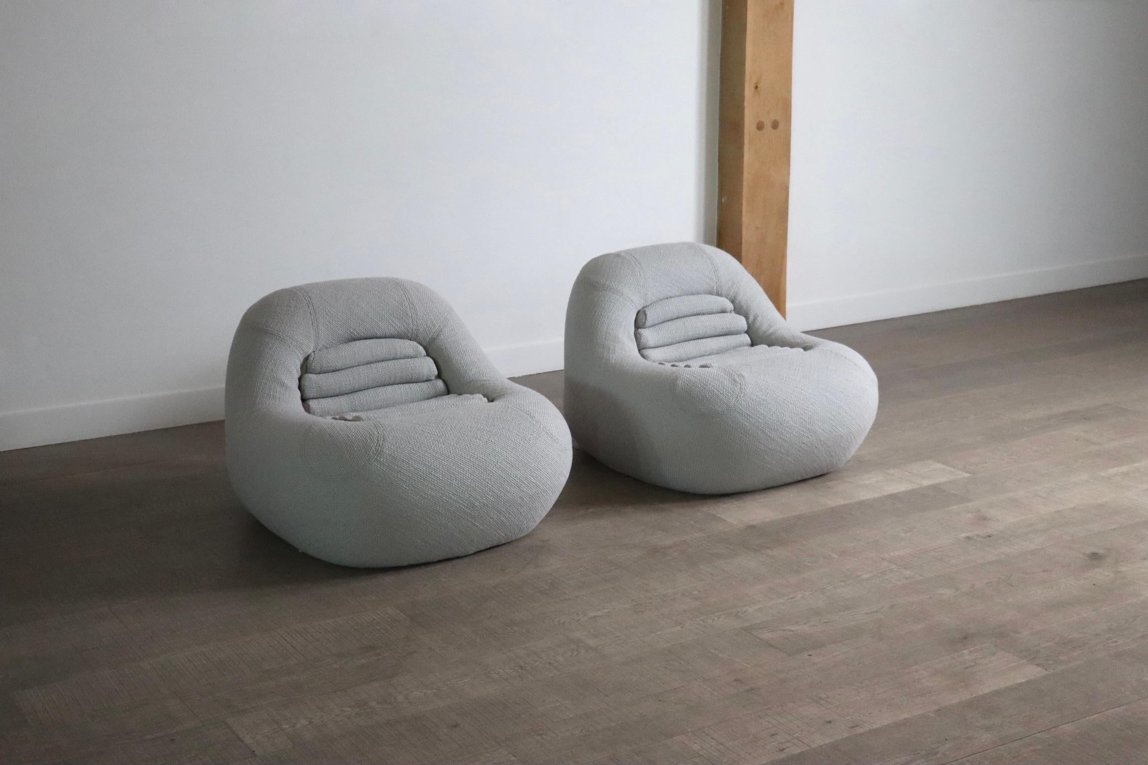 Pair of Carrera Lounge chairs by De Pas D’Urbino & Lomazzi for BBB Bonacina In Excellent Condition For Sale In ABCOUDE, UT