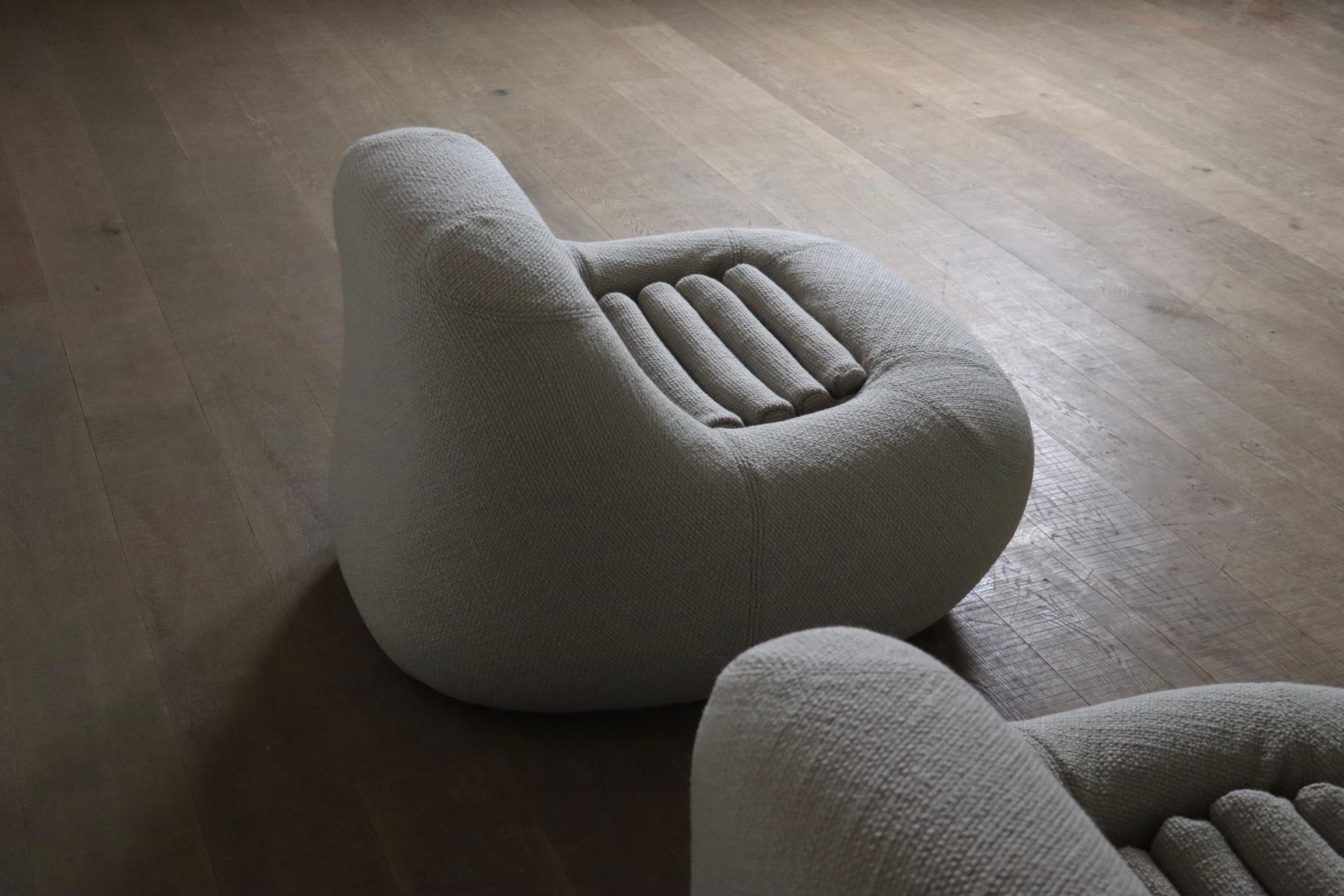 Wool Pair of Carrera Lounge chairs by De Pas D’Urbino & Lomazzi for BBB Bonacina For Sale