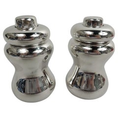 Pair of Cartier American Modern Sterling Silver Pepper Mills