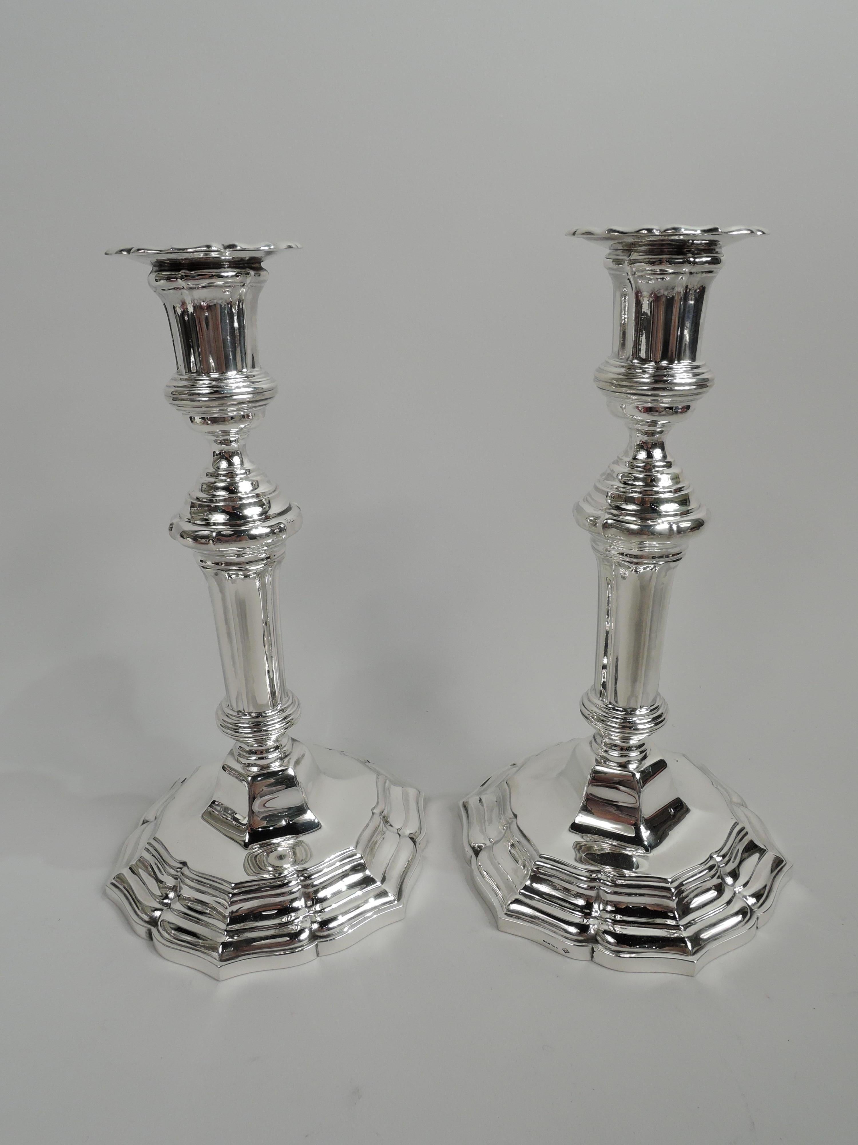 Art Deco Pair of Cartier French Modern Classical Silver 5-Light Candelabra