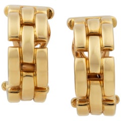 Pair of Cartier Maillon Panthere Yellow Gold Hoop Earrings