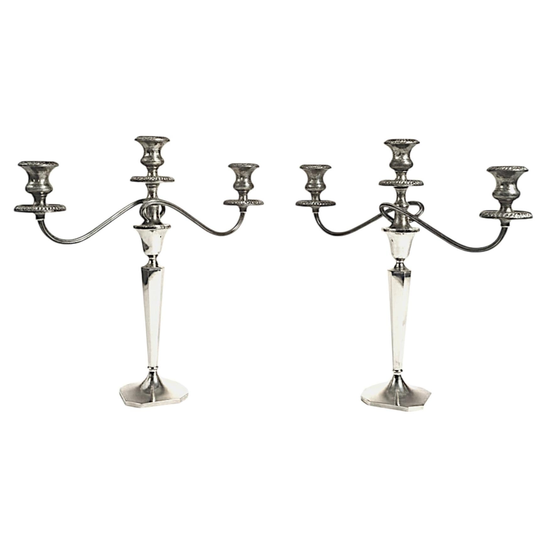 Cartier Weighted Sterling Silver Candlesticks & Gorham Candelabra Set