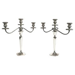 Pair of Cartier Sterling Silver Candlesticks & Gorham Manufacturing Company Thre