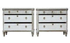 Pair of Carved 19th Century Swedish Chest of Drawers