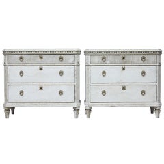 Pair of Carved 19th Century Swedish Chest of Drawers