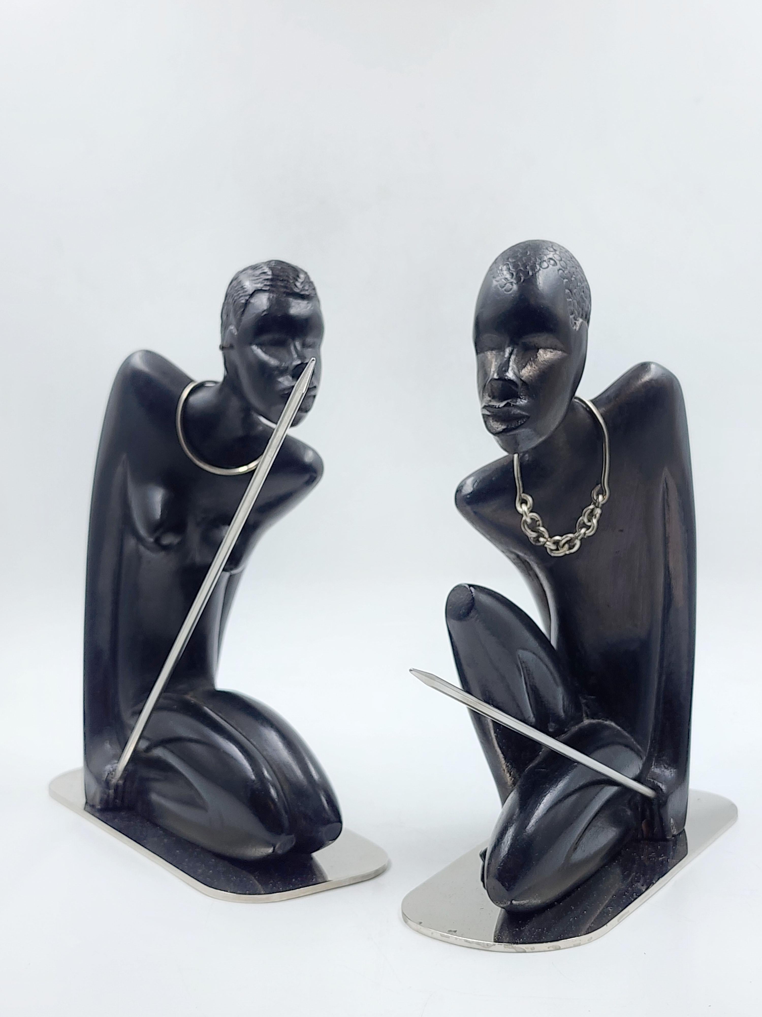 Pareja de africanos tallados por Karl Hagenauer Art Decó