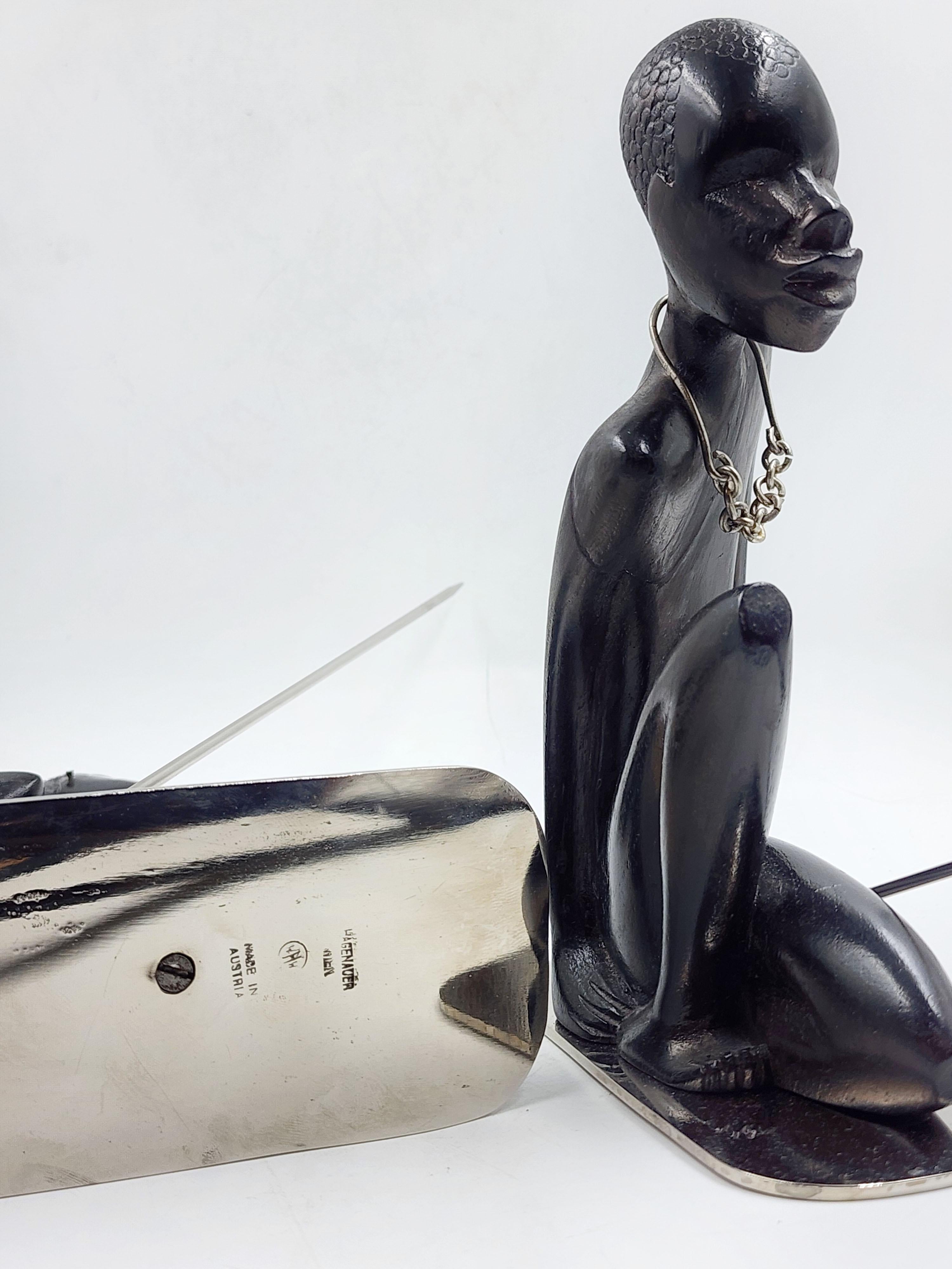 Pareja de africanos tallados por Karl Hagenauer Tallado a mano
