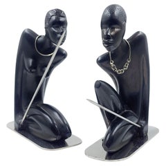 Paire d'Africains sculptés de Karl Hagenauer