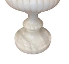 Pair of Carved Alabaster Urn Lamps