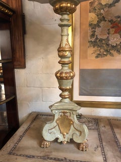 Pair of Carved Altar Stick Lamps