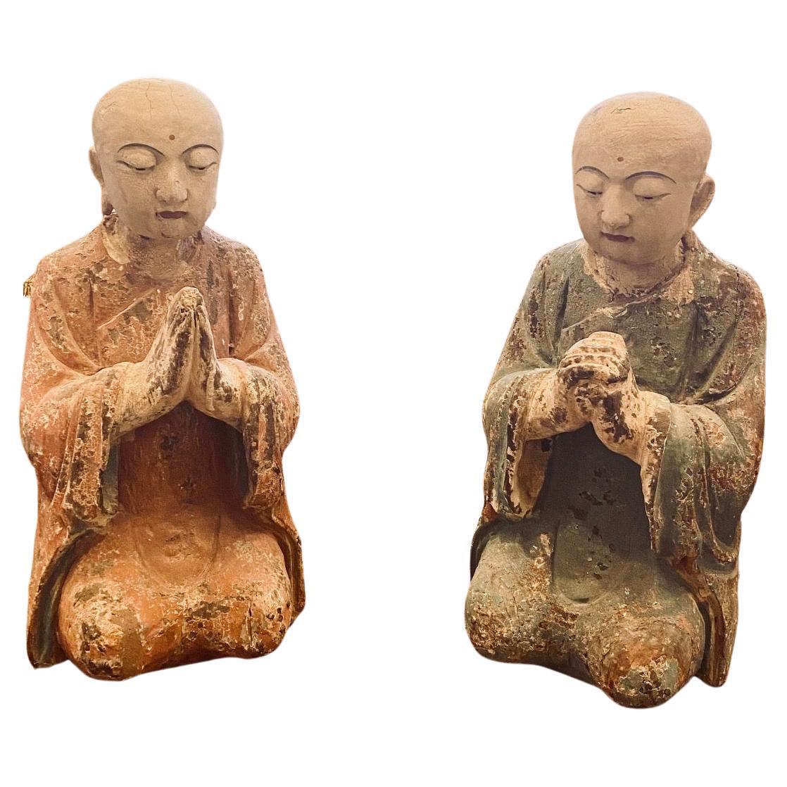 Carved Wooden Buddha Statue For Sale at 1stDibs