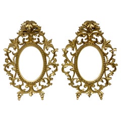 Pair of Carved and Gilded Frames for Porcelain Plaques, circa 1900