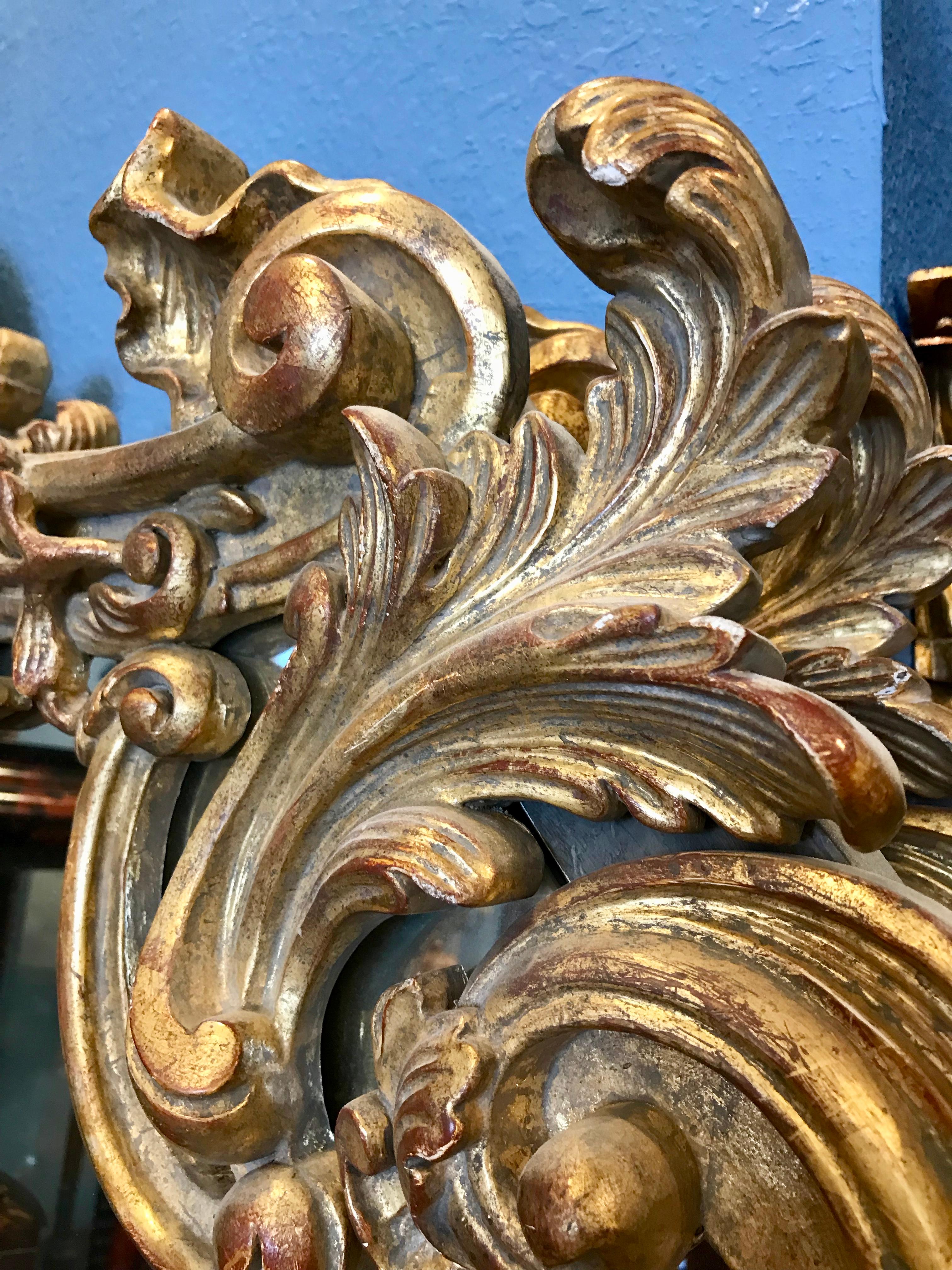 Mid-20th Century Pair of Carved and Gilded Mirrors