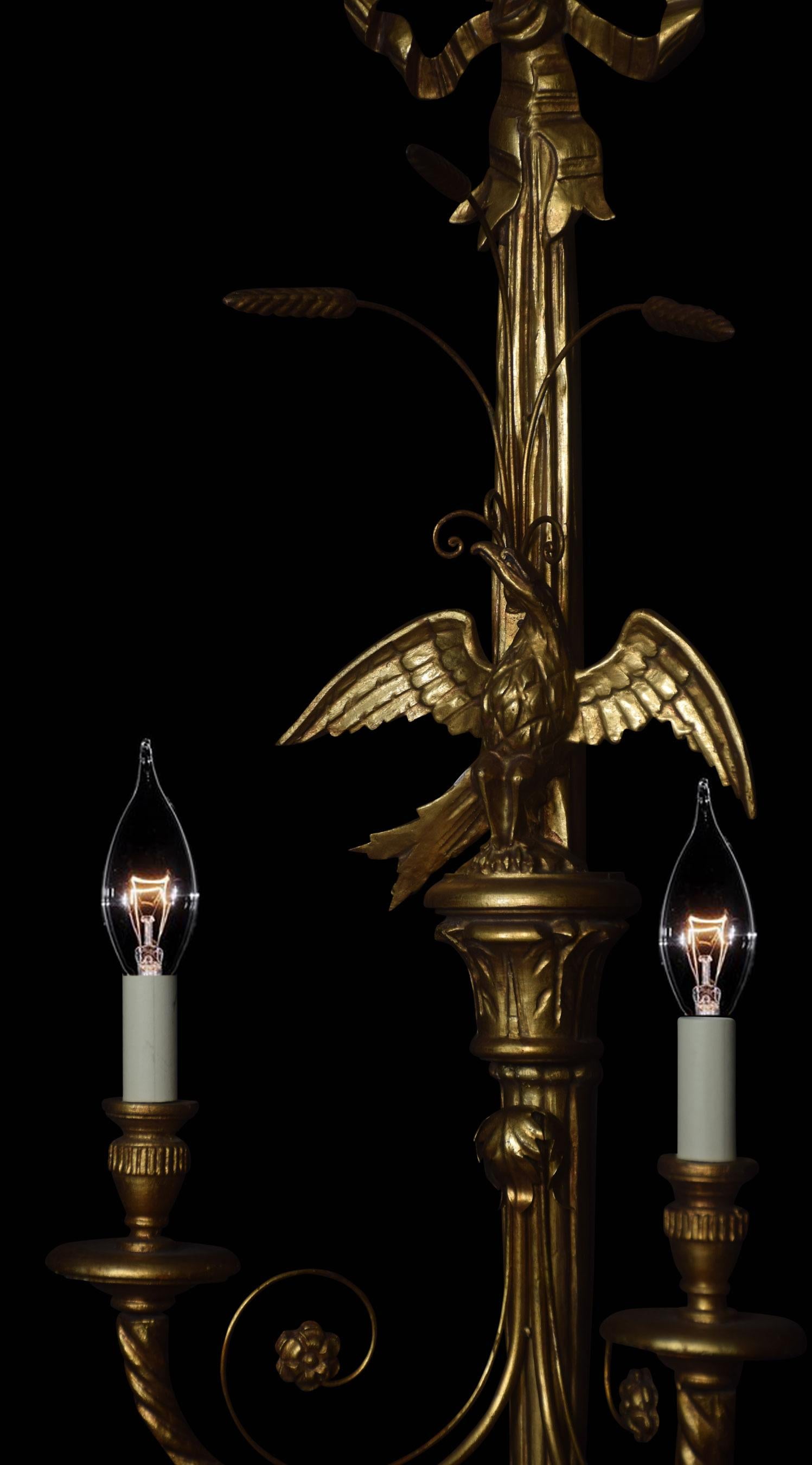 20th Century Pair of Carved and Gilded Wall Lights For Sale