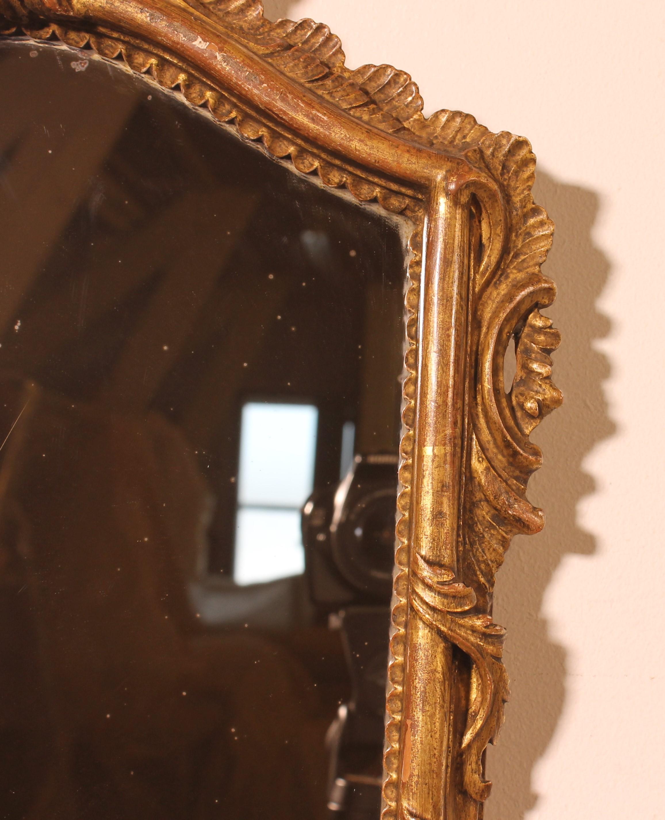 Pair Of Carved And Gilded Wooden Mirrors 5